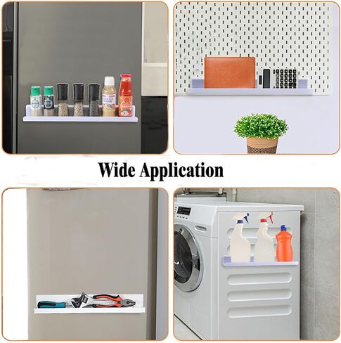 2 Pack White Magnetic Book Shelf for Whiteboard - 17 Inch Reusable Acrylic Magnetic Shelves, Holds 12 lbs, Magnetic Book Display for Classrooms, Kitchen, Kids' Room in Saudi Arabia