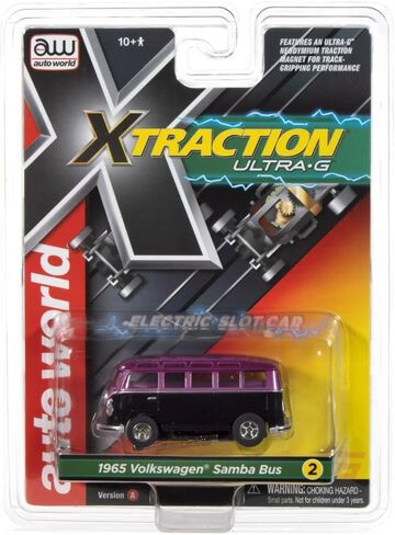 Auto World SC412-2P Xtraction 1965 VW Samba Bus (Black/Purple) HO Scale Slot Car in Saudi Arabia