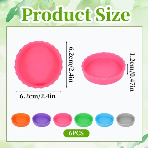 6 PCS Crested Gecko Food and Water Bowl, Reusable Silicone Reptile Feeding Cups for Lizard Anoles Bearded Dragons Tank Terrarium Accessories Supplies for Tortoise, Crab and Small Pet 6 Colors in Saudi Arabia