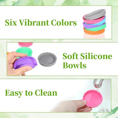 6 PCS Crested Gecko Food and Water Bowl, Reusable Silicone Reptile Feeding Cups for Lizard Anoles Bearded Dragons Tank Terrarium Accessories Supplies for Tortoise, Crab and Small Pet 6 Colors in Saudi Arabia
