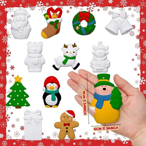 شوهد 24 مجموعة من السيراميك هالوين لطلاء عيد الهالوين ترسم التماثيل الخاصة بك التماثيل الجص مع لوحة فرش المغناطيس معلقة علامات اليقطين organza مجموعة الأكياس لصالح الحفلات in Kuwait