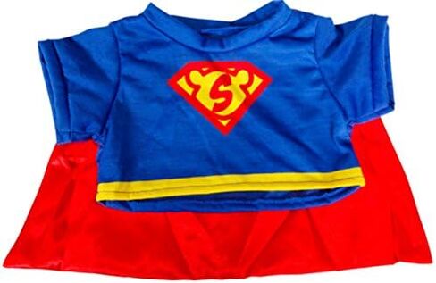 Super Bear Tee with Cape Teddy Bear Clothes Fits Most 14"-18" Build-a-Bear and Make Your Own Stuffed Animals in Saudi Arabia