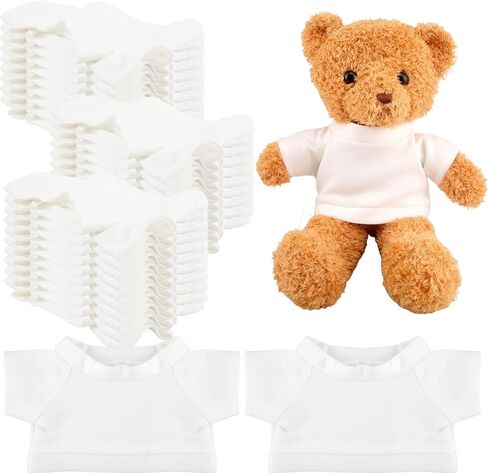 30 Pcs White Teddy Bear Clothes Blank Stuffed Animal Shirt Hoodie Sublimation Bear Clothing for 14-18 Inch Stuffed Bears Dolls DIY (Color Style 1) in Saudi Arabia