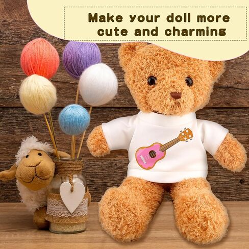 30 Pcs White Teddy Bear Clothes Blank Stuffed Animal Shirt Hoodie Sublimation Bear Clothing for 14-18 Inch Stuffed Bears Dolls DIY (Color Style 1) in Saudi Arabia