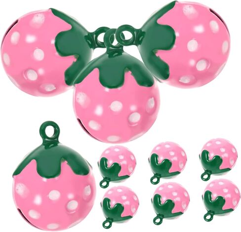 Sosoport 10Pcs Strawberry Shaped Pet Bells DIY Craft Pendants for Dog Cat Collars Cute Hanging Decoration Accessories in Saudi Arabia