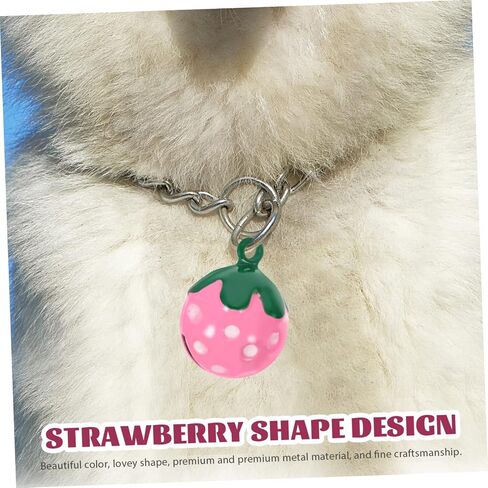 Sosoport 10Pcs Strawberry Shaped Pet Bells DIY Craft Pendants for Dog Cat Collars Cute Hanging Decoration Accessories in Saudi Arabia
