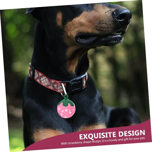 Sosoport 10Pcs Strawberry Shaped Pet Bells DIY Craft Pendants for Dog Cat Collars Cute Hanging Decoration Accessories in Saudi Arabia