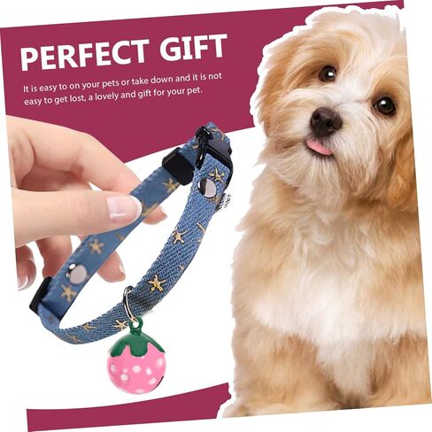 Sosoport 10Pcs Strawberry Shaped Pet Bells DIY Craft Pendants for Dog Cat Collars Cute Hanging Decoration Accessories in Saudi Arabia