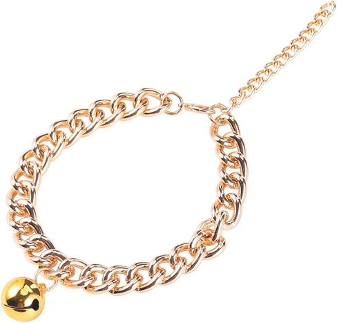 GALPADA Luxury Gold Pet Collar Necklace with Bell Lightweight and Comfortable Decoration Accessory for Small to Medium Dogs and Cats Portable Chic in Saudi Arabia