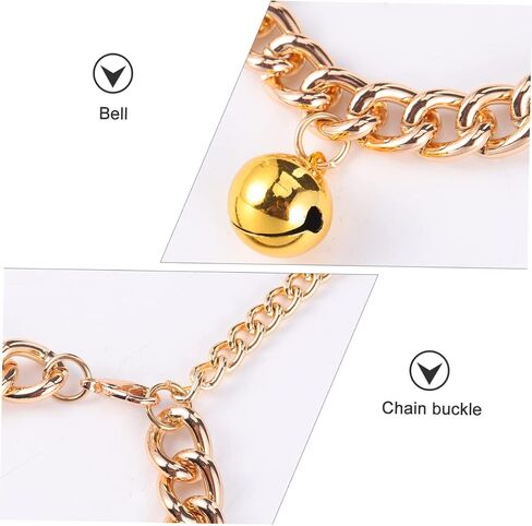 GALPADA Luxury Gold Pet Collar Necklace with Bell Lightweight and Comfortable Decoration Accessory for Small to Medium Dogs and Cats Portable Chic in Saudi Arabia