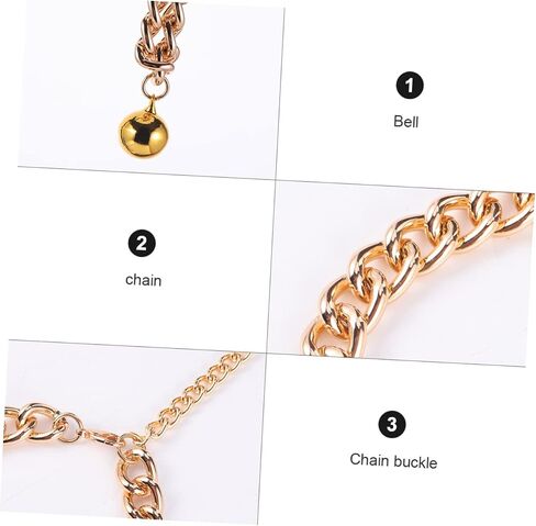 GALPADA Luxury Gold Pet Collar Necklace with Bell Lightweight and Comfortable Decoration Accessory for Small to Medium Dogs and Cats Portable Chic in Saudi Arabia