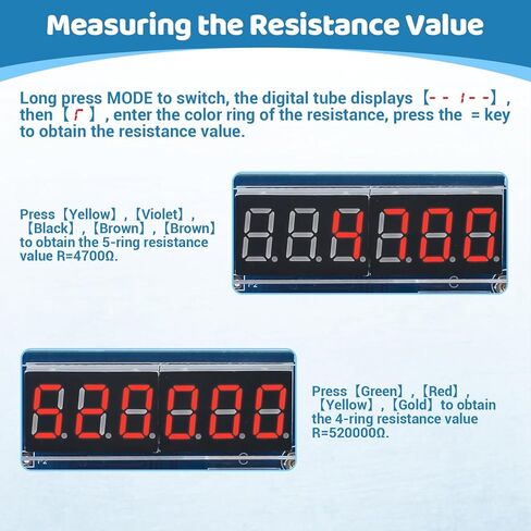 MiOYOOW 6-Digit DIY Calculator Kit, USB/Battery Powered Calculator Soldering Practice Kit with Resistance Value Measurement, Practical Electronics Projects for School Learning and Home Office Use in Saudi Arabia