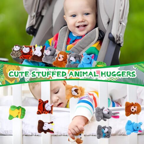 Realspring 30 Pcs Halloween Stuffed Animal Slap Bracelets, Plush Animal Slap Bracelets, Cute Wristband Toy Wristbands, Suitable for Boys Girls Halloween Birthday Gifts Party Favors 12 Styles in Saudi Arabia
