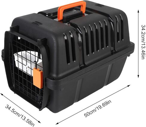 ASHATA Dog Kennel, Portable Dog Carriers and Crates for, Cat, Plastic Pet Crate, Ventilation Large Space for Outdoors Trip, 12.2 X 18.11 X 12.09in (Black) in Saudi Arabia