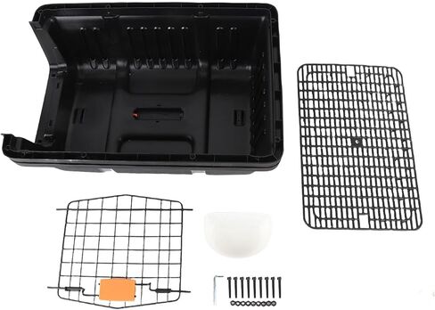 ASHATA Dog Kennel, Portable Dog Carriers and Crates for, Cat, Plastic Pet Crate, Ventilation Large Space for Outdoors Trip, 12.2 X 18.11 X 12.09in (Black) in Saudi Arabia