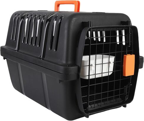ASHATA Dog Kennel, Portable Dog Carriers and Crates for, Cat, Plastic Pet Crate, Ventilation Large Space for Outdoors Trip, 12.2 X 18.11 X 12.09in (Black) in Saudi Arabia