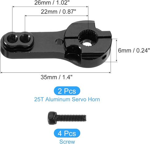 MECCANIXITY Aluminum Alloy 25T Steering Servo Arm Horn Orange for DIY RC Car/Boat/Airplane Boat Accessories 2 Pcs in Saudi Arabia