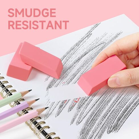 72 Pack Pink Erasers Bulk, Large Pencil Erasers for School, Classroom, Teacher, Homeschool, and Office Supplies in Kuwait