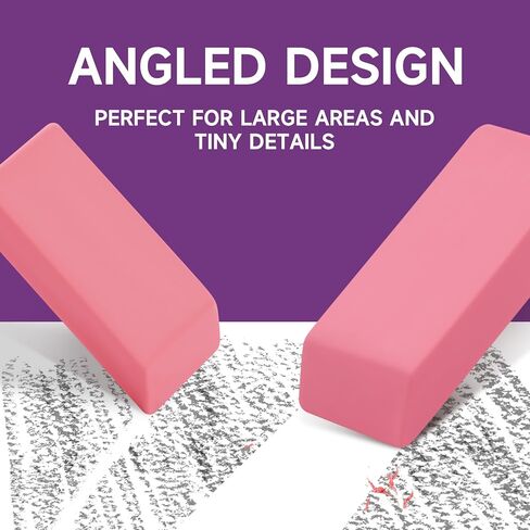 72 Pack Pink Erasers Bulk, Large Pencil Erasers for School, Classroom, Teacher, Homeschool, and Office Supplies in Kuwait