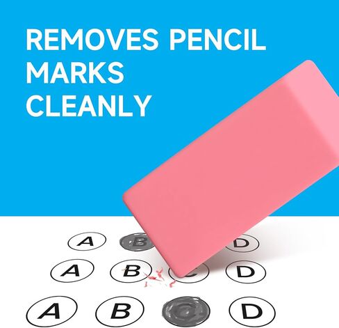 72 Pack Pink Erasers Bulk, Large Pencil Erasers for School, Classroom, Teacher, Homeschool, and Office Supplies in Kuwait