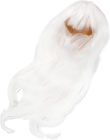 Focket Cotton Doll Wig, Long Curly High Temperature Silk Hair Replacement Stylish Trendy Soft Plush Wig with Comfortable Fit for 35-39cm Head Circumference (White) in Saudi Arabia