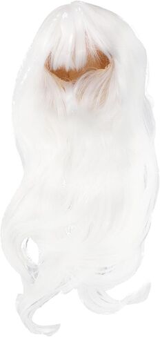 Focket Cotton Doll Wig, Long Curly High Temperature Silk Hair Replacement Stylish Trendy Soft Plush Wig with Comfortable Fit for 35-39cm Head Circumference (White) in Saudi Arabia