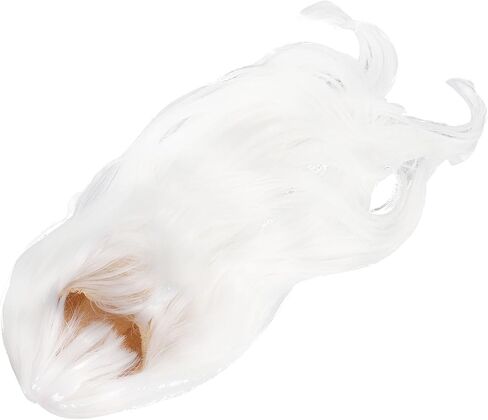 Focket Cotton Doll Wig, Long Curly High Temperature Silk Hair Replacement Stylish Trendy Soft Plush Wig with Comfortable Fit for 35-39cm Head Circumference (White) in Saudi Arabia