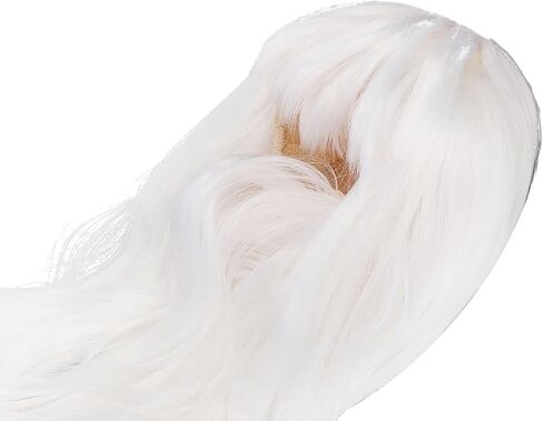 Focket Cotton Doll Wig, Long Curly High Temperature Silk Hair Replacement Stylish Trendy Soft Plush Wig with Comfortable Fit for 35-39cm Head Circumference (White) in Saudi Arabia