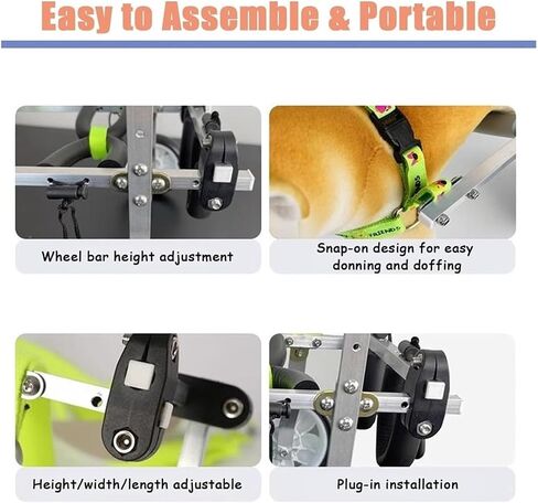 Dog Wheelchair Disabled/paralyzed Cat Wheelchair for Elderly, XXS/Xs/S Kittens Arthritis Mobility Aids Support, Weak Leg Brace Walk Car, Dog Assist Vehicle Device in Saudi Arabia
