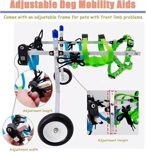 Dog Wheelchair Dog/Cat Wheelchair for Back Legs, XXS/Xs/Small Pet Mobility Aids for Paralyzed, Disabled, Rehabilitation Doggy Leg Support with Fittings in Saudi Arabia