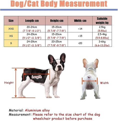 Dog Wheelchair Dog/Cat Wheelchair for Back Legs, XXS/Xs/Small Pet Mobility Aids for Paralyzed, Disabled, Rehabilitation Doggy Leg Support with Fittings in Saudi Arabia