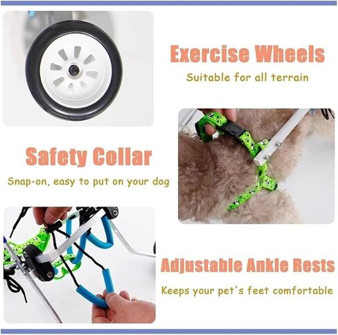Dog Wheelchair Dog/Cat Wheelchair for Back Legs, XXS/Xs/Small Pet Mobility Aids for Paralyzed, Disabled, Rehabilitation Doggy Leg Support with Fittings in Saudi Arabia