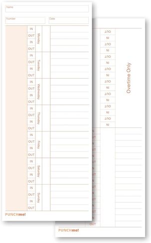 CR1000 Upunch Compatible Time Cards - 100 Pack in Saudi Arabia