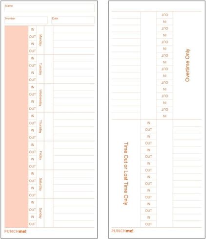 CR1000 Upunch Compatible Time Cards - 100 Pack in Saudi Arabia