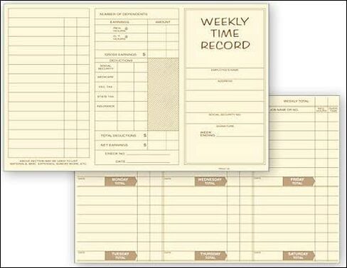 Pocket Size Weekly Time Record, Size 8 x 5, Quantity 250 in Saudi Arabia