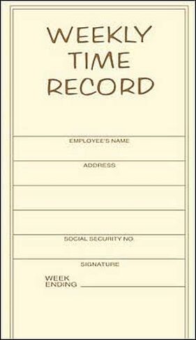 Pocket Size Weekly Time Record, Size 8 x 5, Quantity 250 in Saudi Arabia
