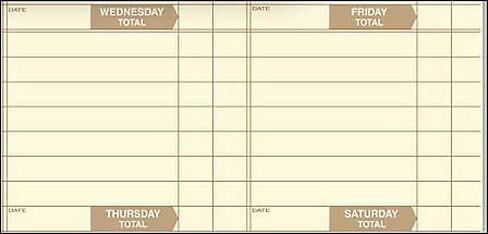 Pocket Size Weekly Time Record, Size 8 x 5, Quantity 250 in Saudi Arabia