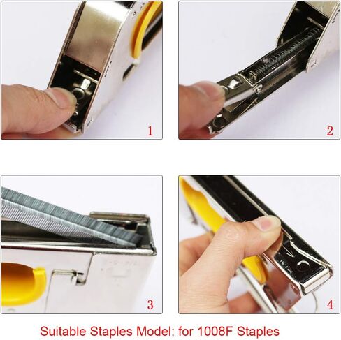 Ymiko Staple Gun, Stainless Steel Construction Manual Staple Gun Furniture Nail Gun Heavy Duty Stapler Stapler to Hold 1008F Staples for Wood Crafts Carpentry Decoration DIY in Saudi Arabia