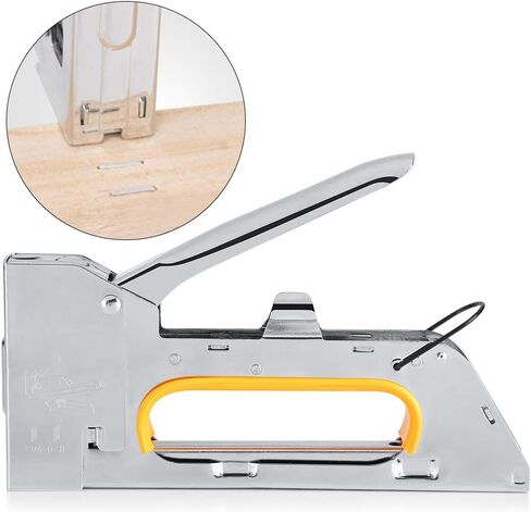 Ymiko Staple Gun, Stainless Steel Construction Manual Staple Gun Furniture Nail Gun Heavy Duty Stapler Stapler to Hold 1008F Staples for Wood Crafts Carpentry Decoration DIY in Saudi Arabia