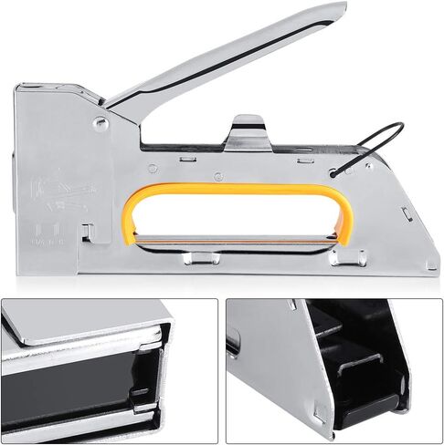 Ymiko Staple Gun, Stainless Steel Construction Manual Staple Gun Furniture Nail Gun Heavy Duty Stapler Stapler to Hold 1008F Staples for Wood Crafts Carpentry Decoration DIY in Saudi Arabia