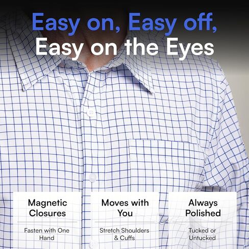 Joe & Bella Men’s Adaptive Tailored Fit Long-Sleeve Magnetic Button-Down Shirt in Saudi Arabia
