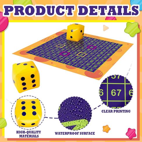 Hundred Activity Mat Math Rug Hundreds Chart Set 1-100 Counting Rug for Home Classroom, 4x4 ft Non-Slip Educational Activity Mat with Dice Frames, Large Math Learning Tool for All Ages in Saudi Arabia