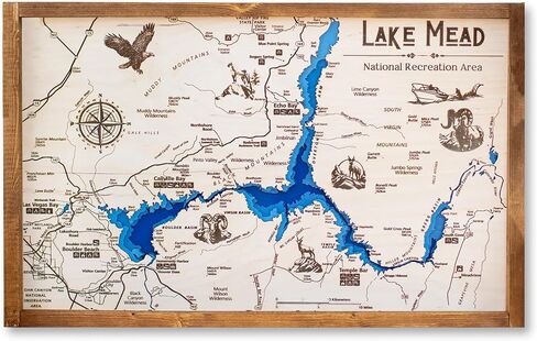 Lake Cascade Topo Map Sign | Laser Engraved Map Wall Art | Framed Art | Rustic Wall Decor | Lake Pictures for Walls | Great Style | 16"x25" in Saudi Arabia