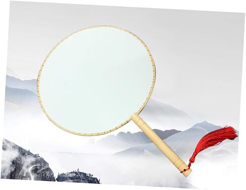 Uonlytech Blank Painting Fan DIY Handmade Art Fan for Wooden Handle for Embroidery Drawing Craft Projects Encourages Creativity Motor Skills Development in Saudi Arabia
