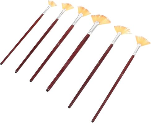Artibetter 6Pcs Multi Function Fan Paint Brush for Daily Painting Portable Flat Design for Watercolor and Craft Projects Safe and Easy to Clean for Teens and Adults in Saudi Arabia