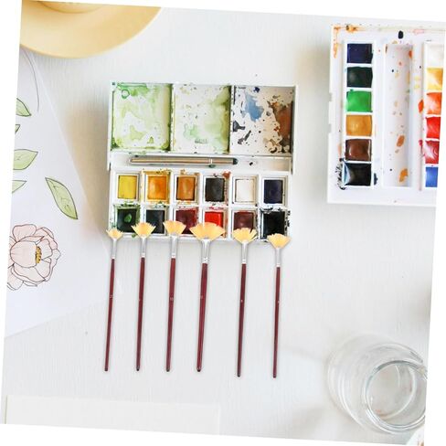 Artibetter 6Pcs Multi Function Fan Paint Brush for Daily Painting Portable Flat Design for Watercolor and Craft Projects Safe and Easy to Clean for Teens and Adults in Saudi Arabia