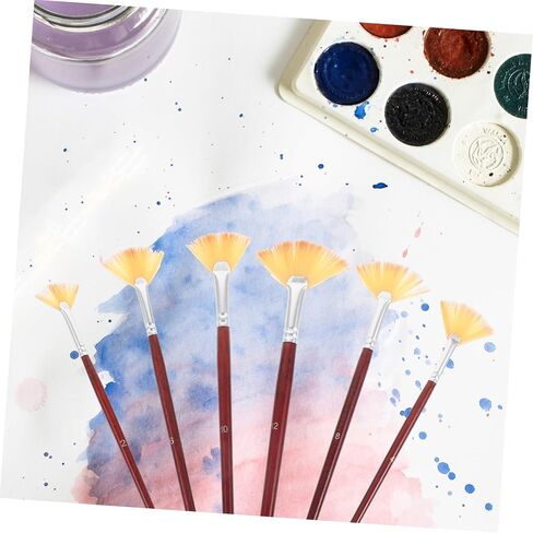 Artibetter 6Pcs Multi Function Fan Paint Brush for Daily Painting Portable Flat Design for Watercolor and Craft Projects Safe and Easy to Clean for Teens and Adults in Saudi Arabia