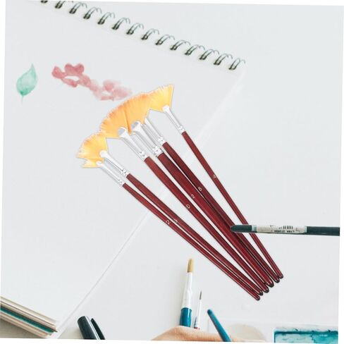 Artibetter 6Pcs Multi Function Fan Paint Brush for Daily Painting Portable Flat Design for Watercolor and Craft Projects Safe and Easy to Clean for Teens and Adults in Saudi Arabia
