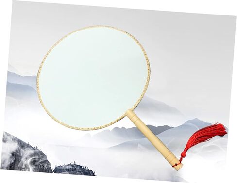 LIFKOME Blank DIY Painting Fan for Boys and Girls Handmade Silk Hand Fan Wooden Handle for Embroidery and Arts Crafts for Parties and Festivals in Saudi Arabia