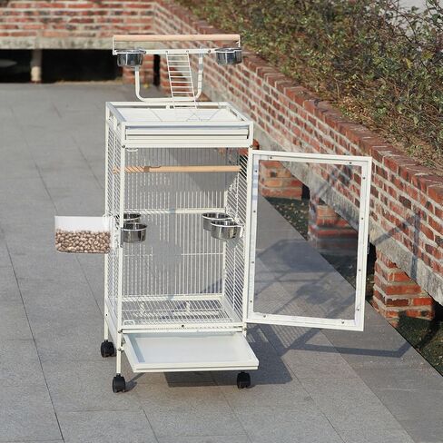 4 pcs Bird Cage Feeder: Clear Thick Semicircle Seed Water Food Trough Cups - Small Animal Dish Container Box for Birds Pigeon Chicken, Transparent Cage Accessories, 4X3.2X2in in Saudi Arabia